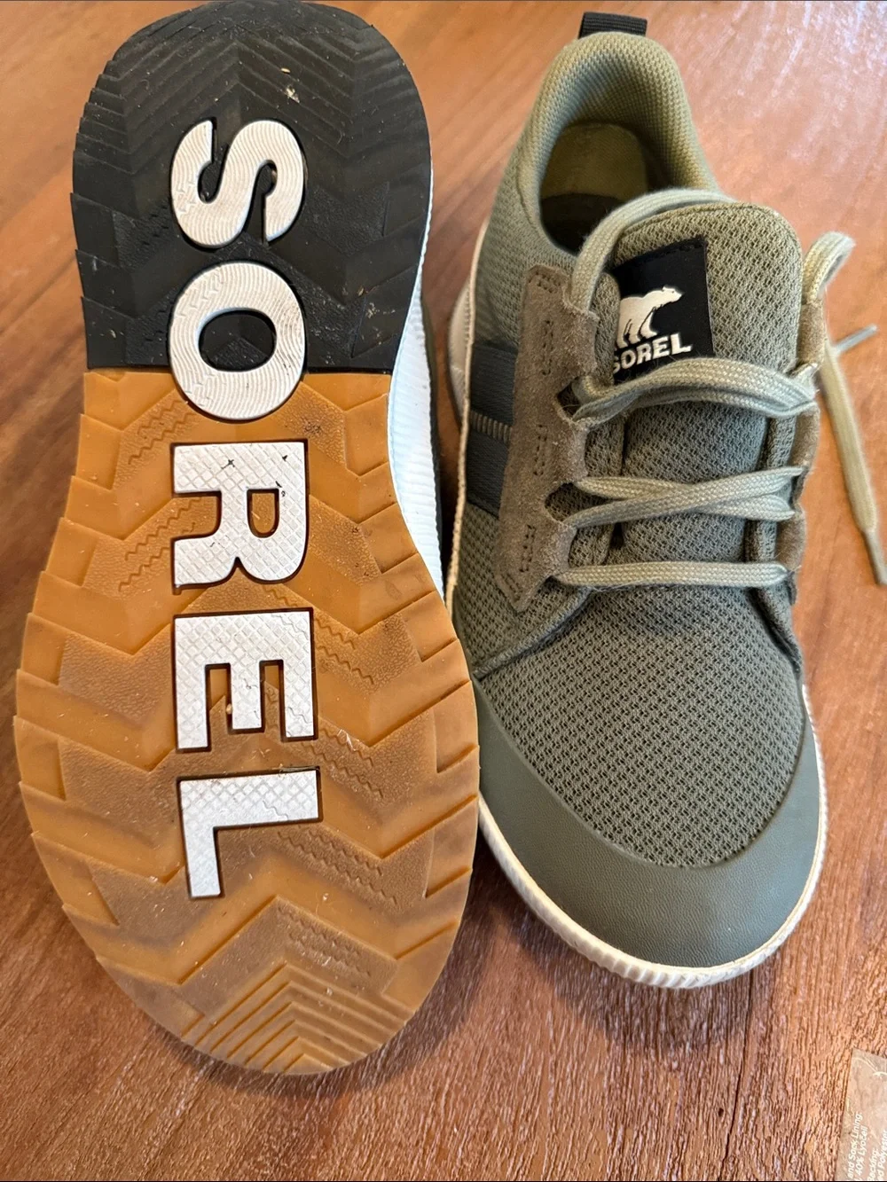 Sorel Women’s Olive Green Out n’ About Lace-Up Sneaker